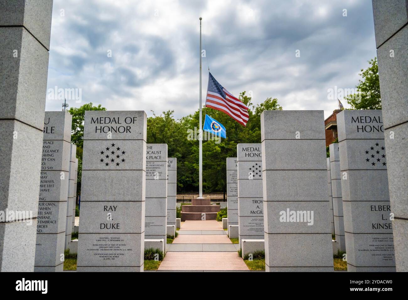 Un monumento in ricordo degli eroi di Knoxville, Tennessee Foto Stock