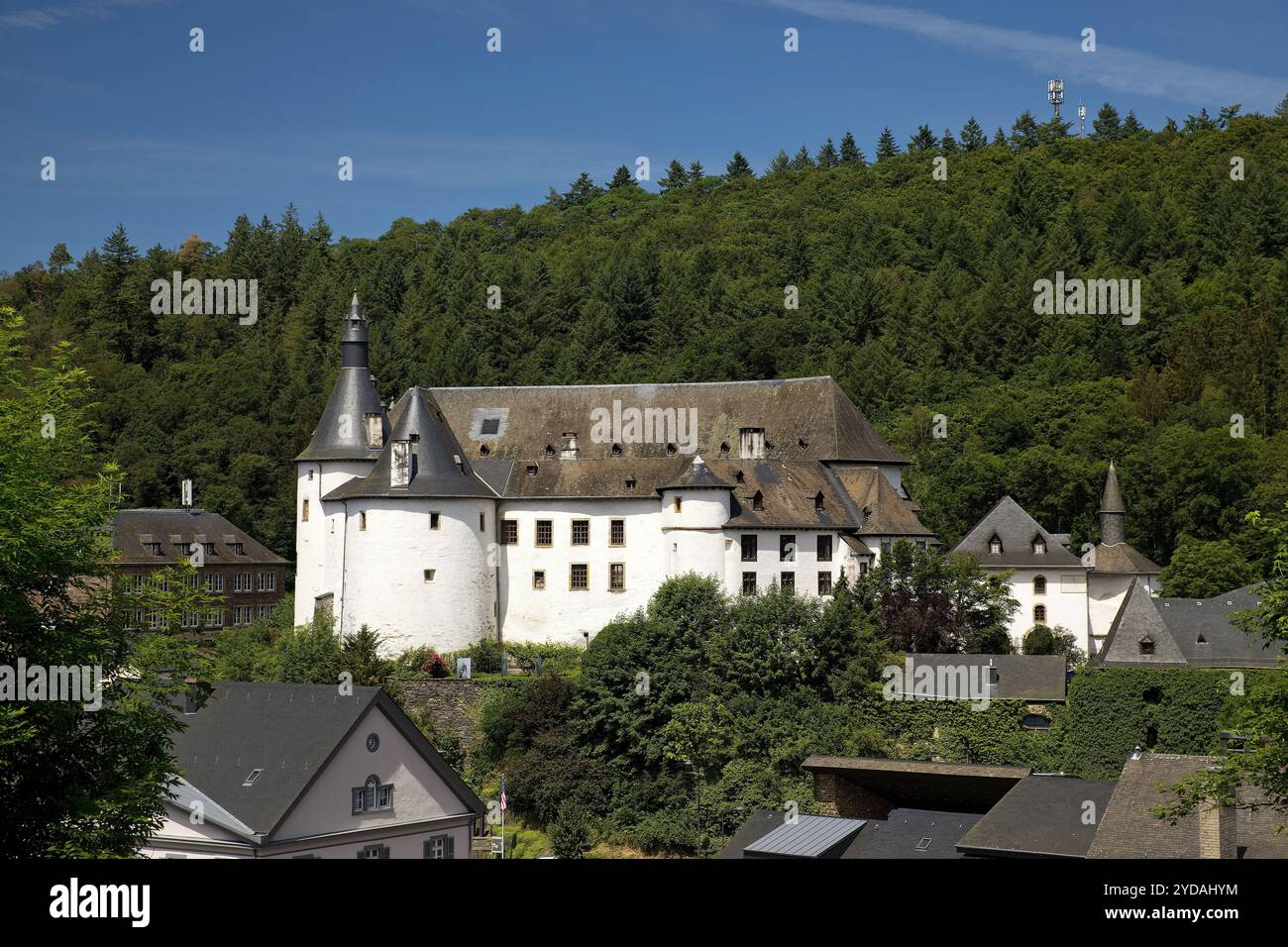 DAS Schloss Clerf auch Schloss Clervaux genannt, deutsch Clerf oder franzoesich Clervaux, luxemburgisch Klierf, Cliaerref, Luxemburg, Europa Foto Stock