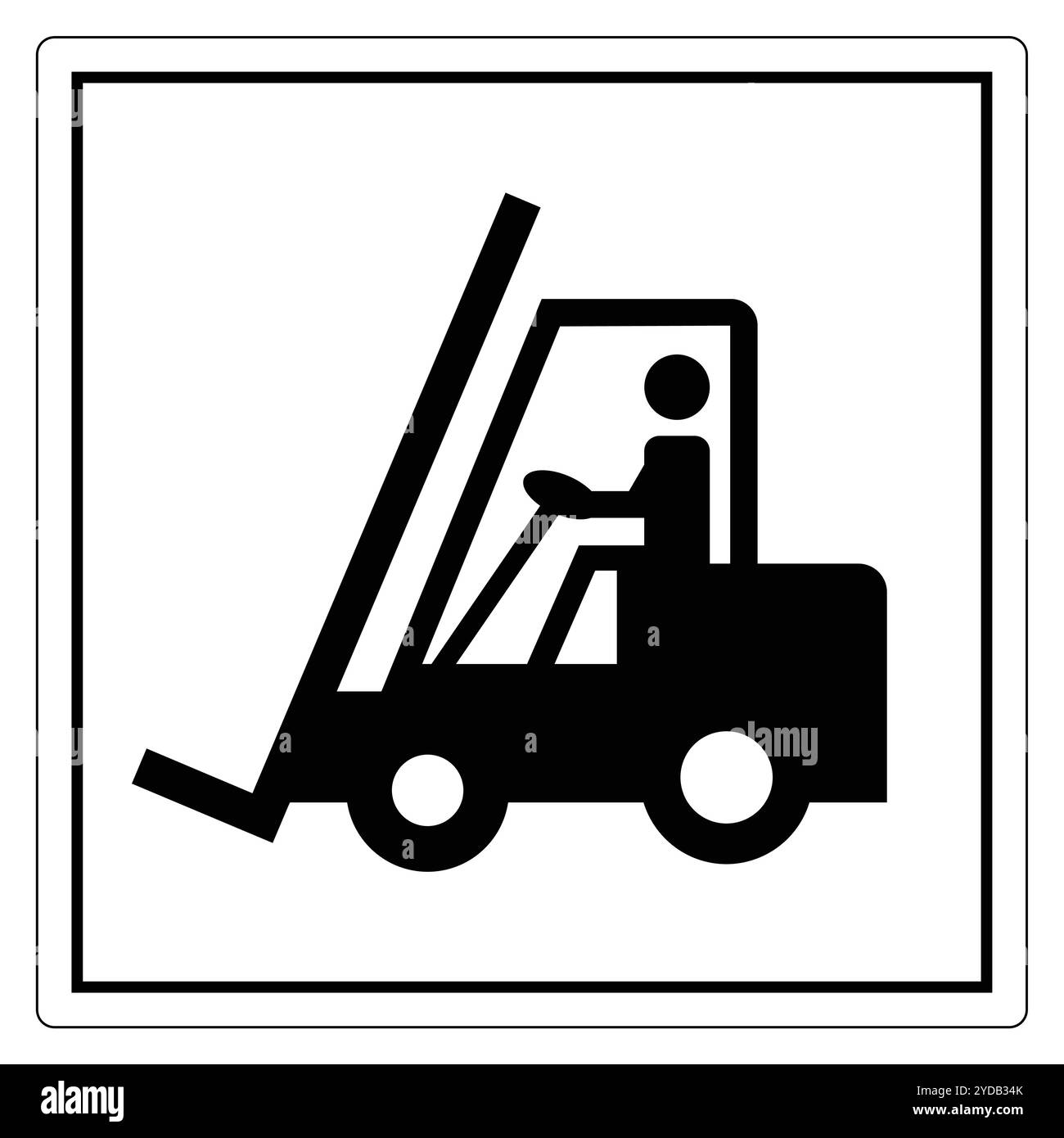 Informazioni sui segnali di sicurezza per il funzionamento del carrello elevatore a forche Illustrazione Vettoriale