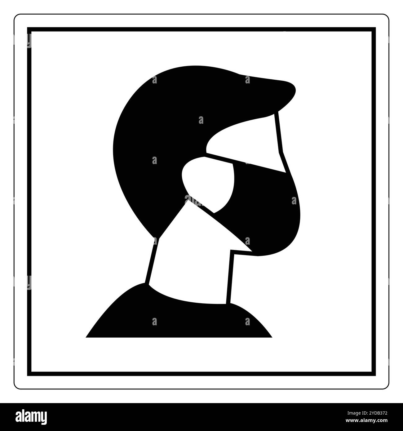 Silhouette di un uomo che indossa una maschera per il viso Illustrazione Vettoriale