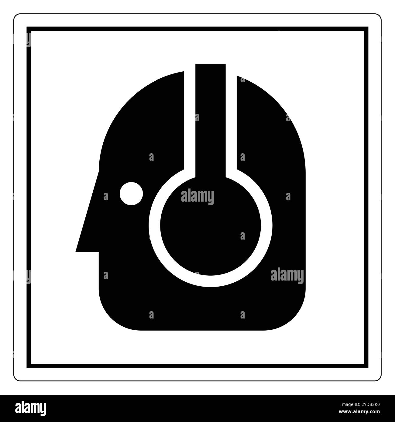 Design semplice delle icone delle cuffie nere Illustrazione Vettoriale