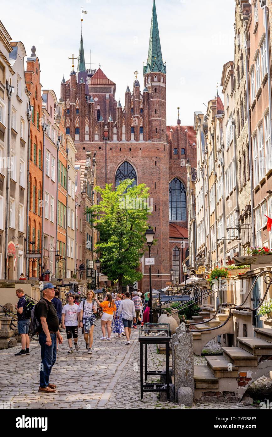 Turista per strada a Danzica (Polonia) Foto Stock