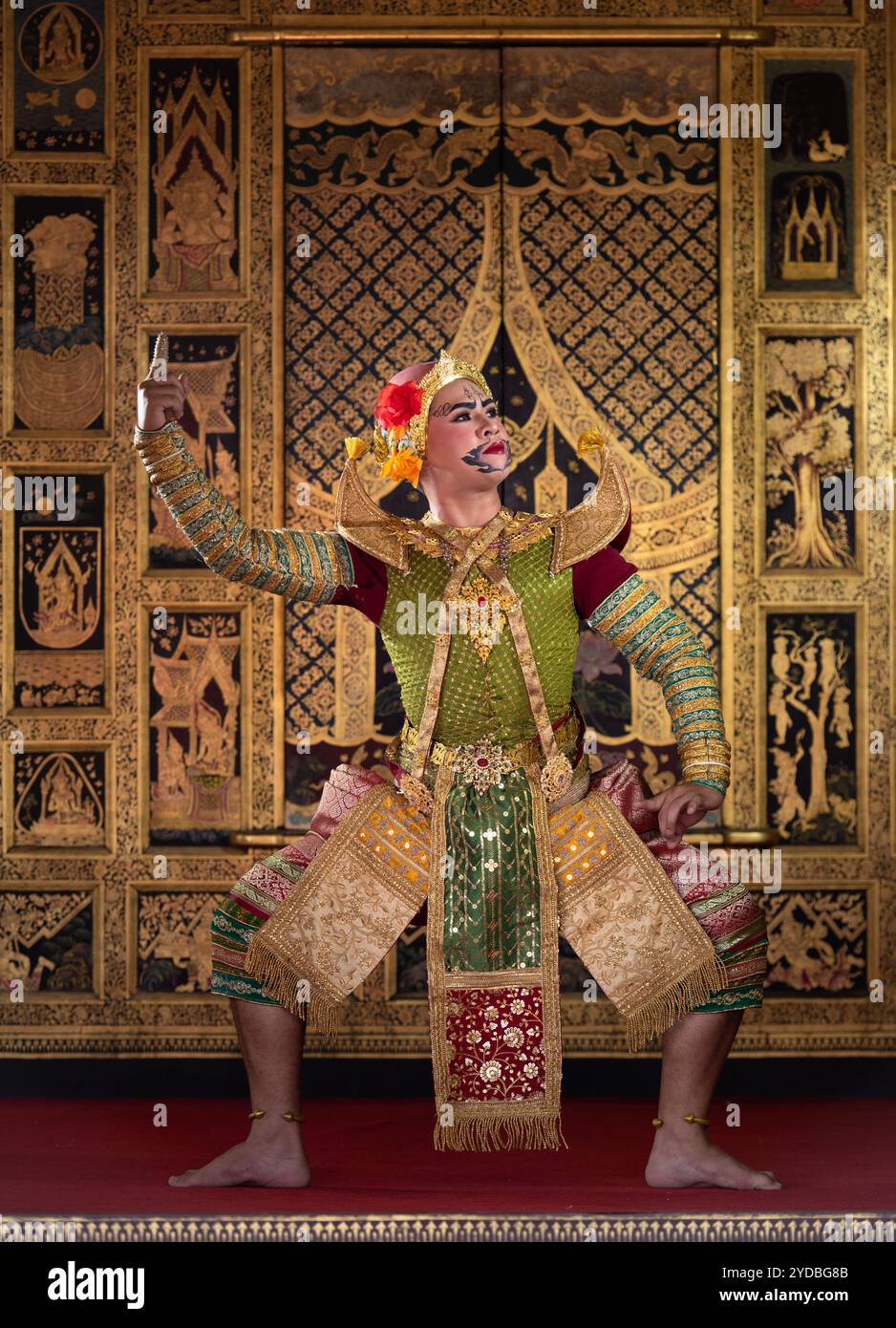 Khon, è una danza classica tailandese in maschera nella letteratura Ramayana, Foto Stock