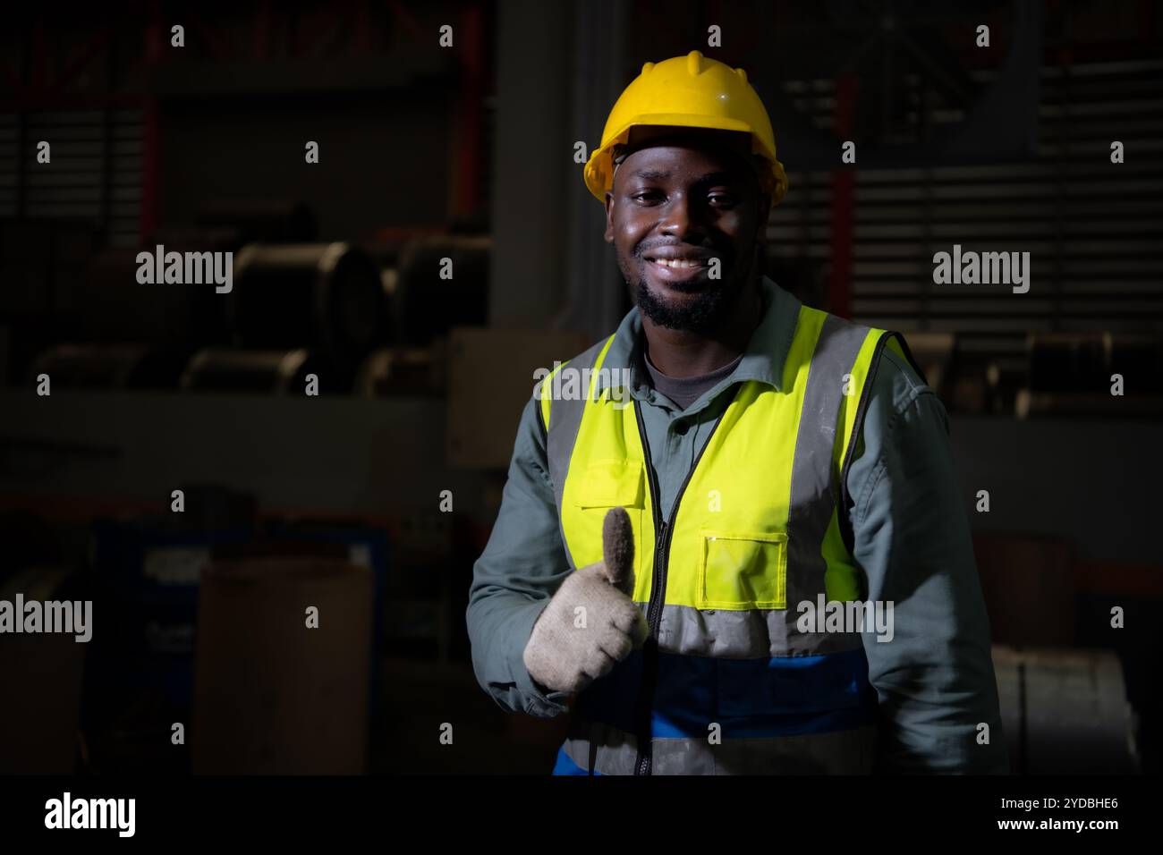 Ritratto dei lavoratori industriali pesanti che lavorano Foto Stock