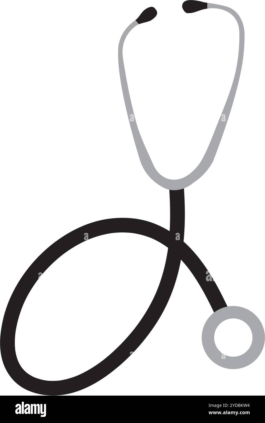 Icona grafica stetoscopio. Segno stetoscopio isolato su sfondo bianco. Medicina del simbolo. Illustrazione vettoriale Illustrazione Vettoriale