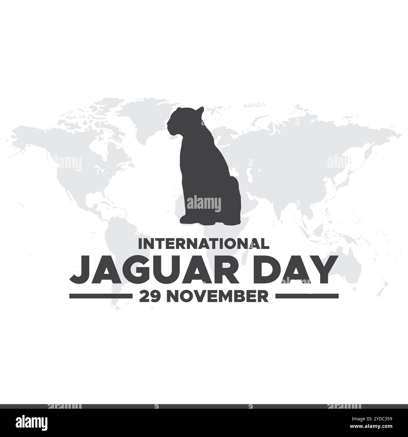 Illustrazione vettoriale della giornata internazionale Jaguar il 29 novembre. Design del banner per la giornata internazionale Jaguar. Illustrazione Vettoriale