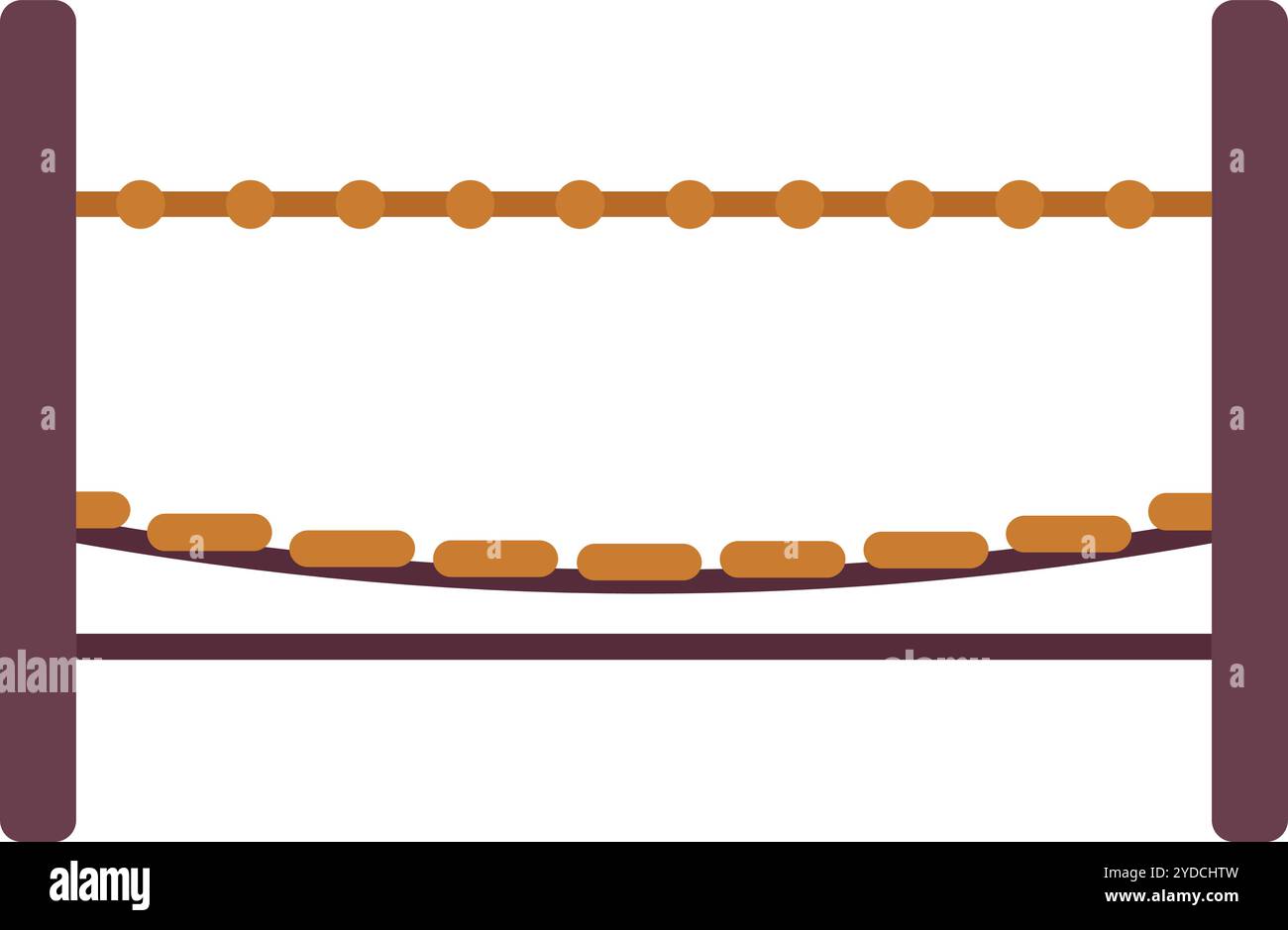 Parco giochi con gradini di legno per i bambini per praticare equilibrio e coordinamento Illustrazione Vettoriale