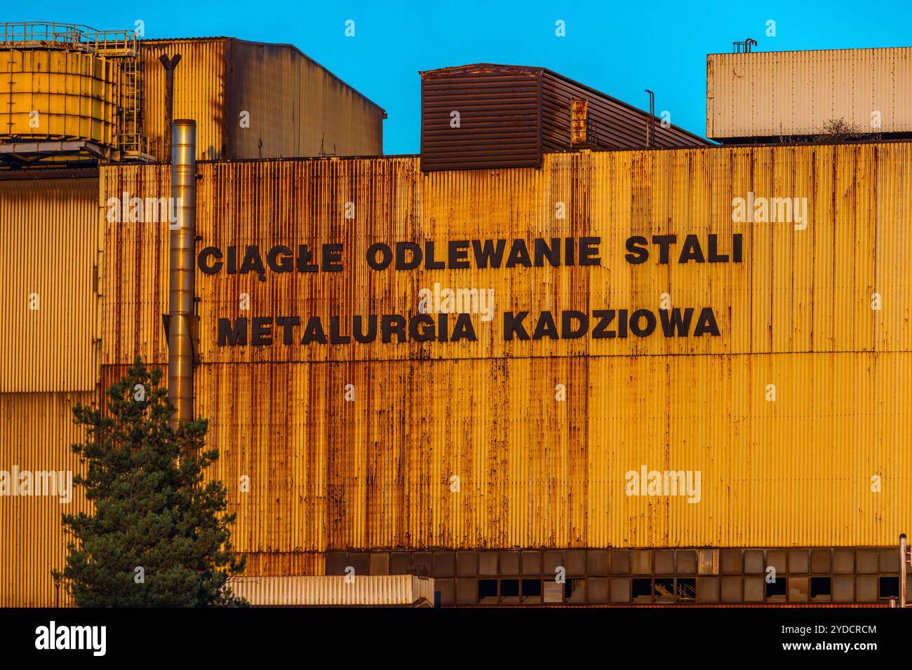 Fallimento e chiusura degli impianti di produzione dell'acciaio a Czestochowa, proteste in difesa di ISD Huta Czestochowa Foto Stock