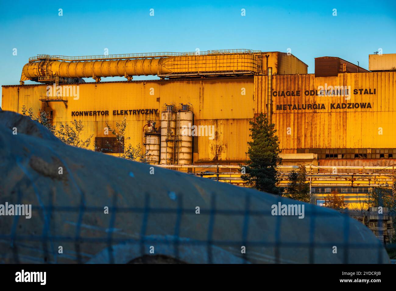 Fallimento e chiusura degli impianti di produzione dell'acciaio a Czestochowa, proteste in difesa di ISD Huta Czestochowa Foto Stock