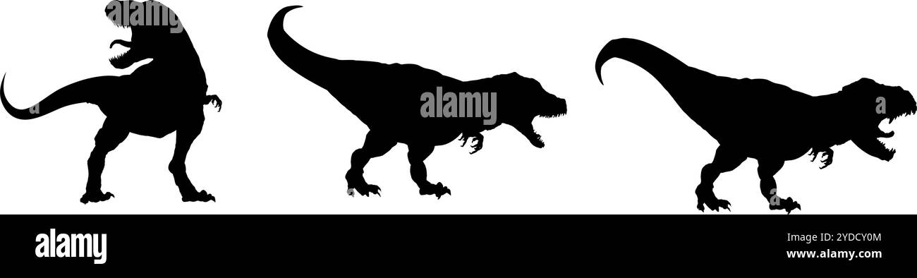 Tyrannosaurus silhouette, Trex Illustrazione Vettoriale