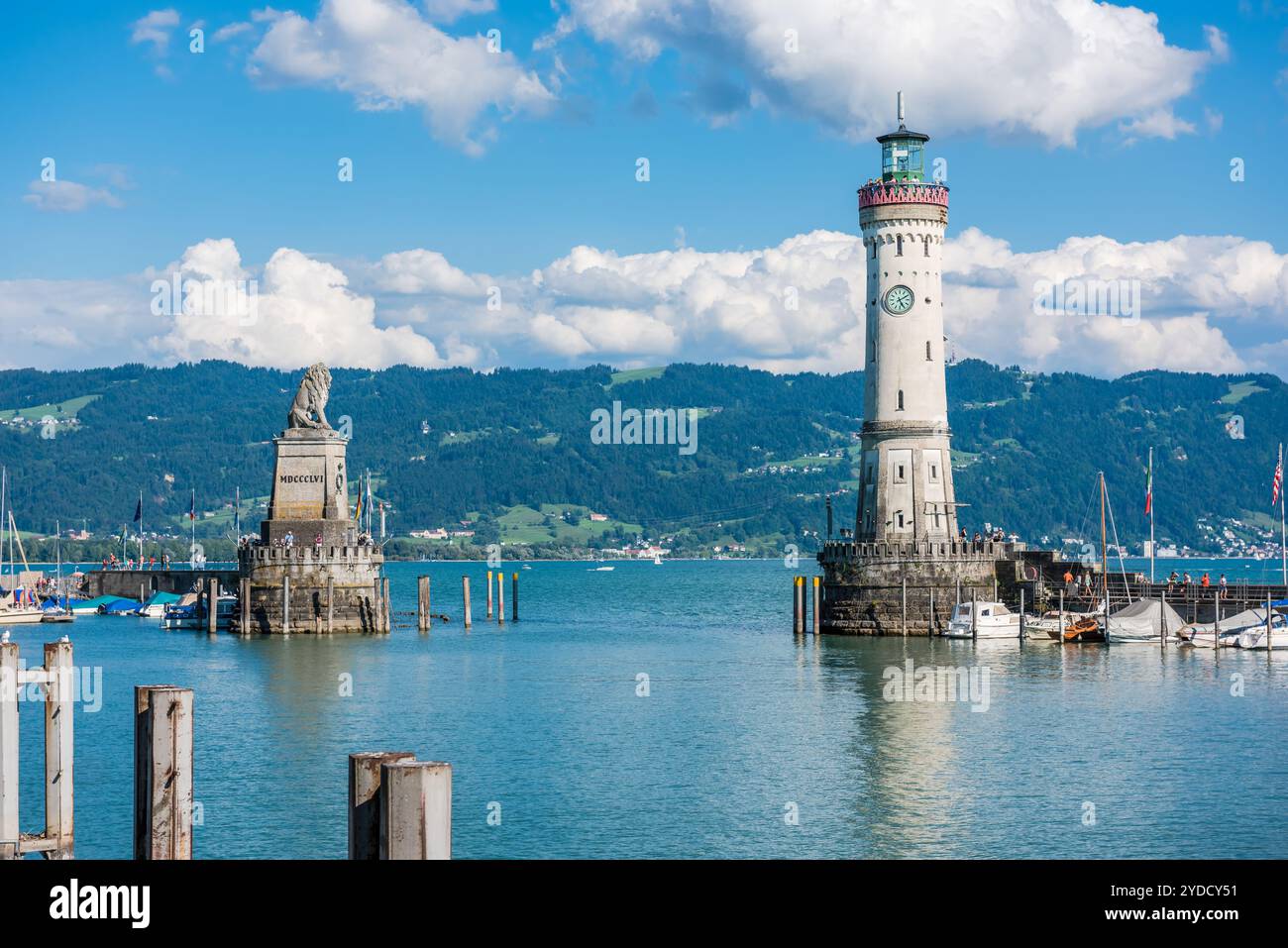 Faro di Lindau sul lago Costanza, Bodensee Foto Stock