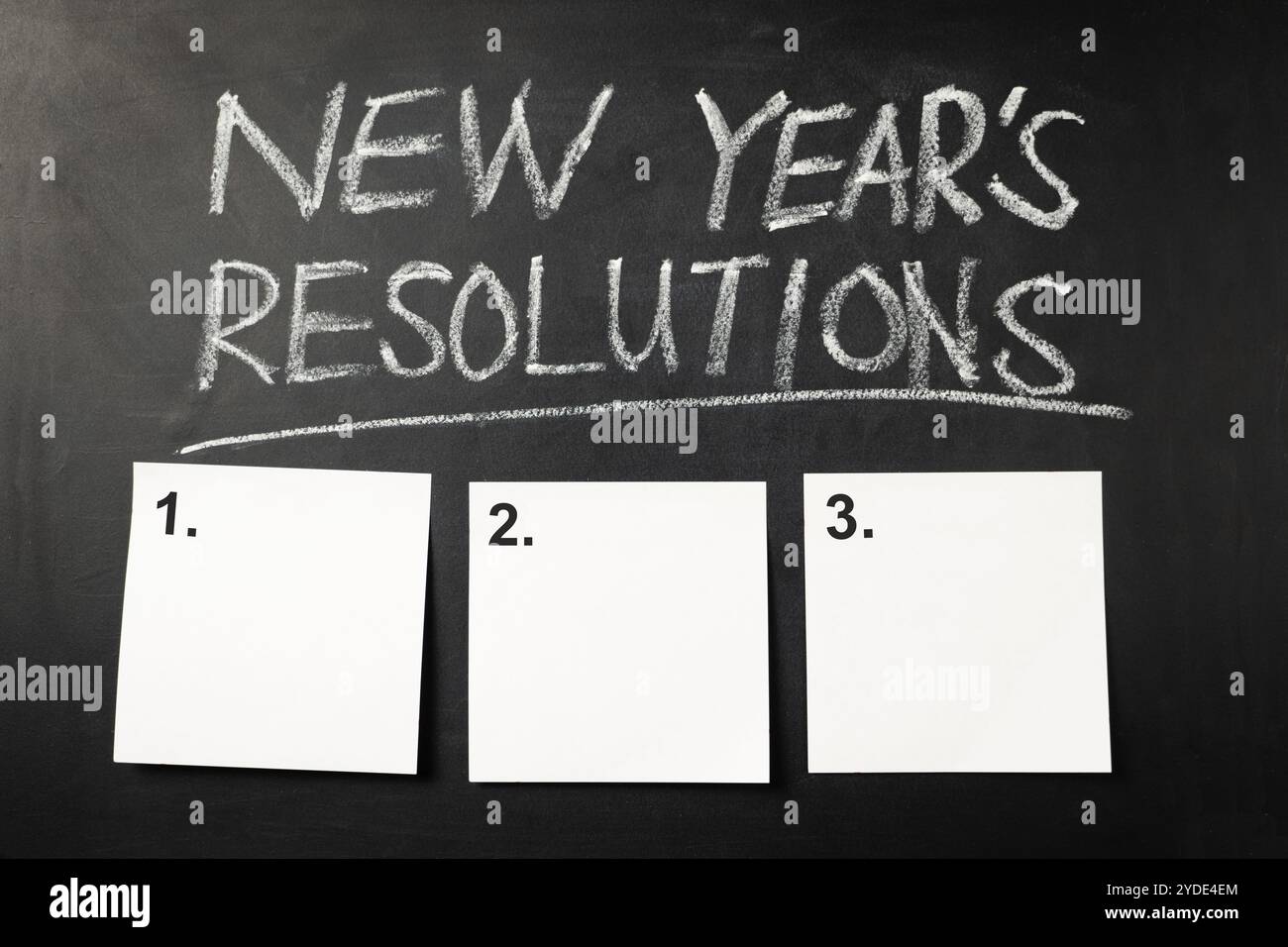 Consiglio di risoluzione del nuovo anno vuoto Foto Stock