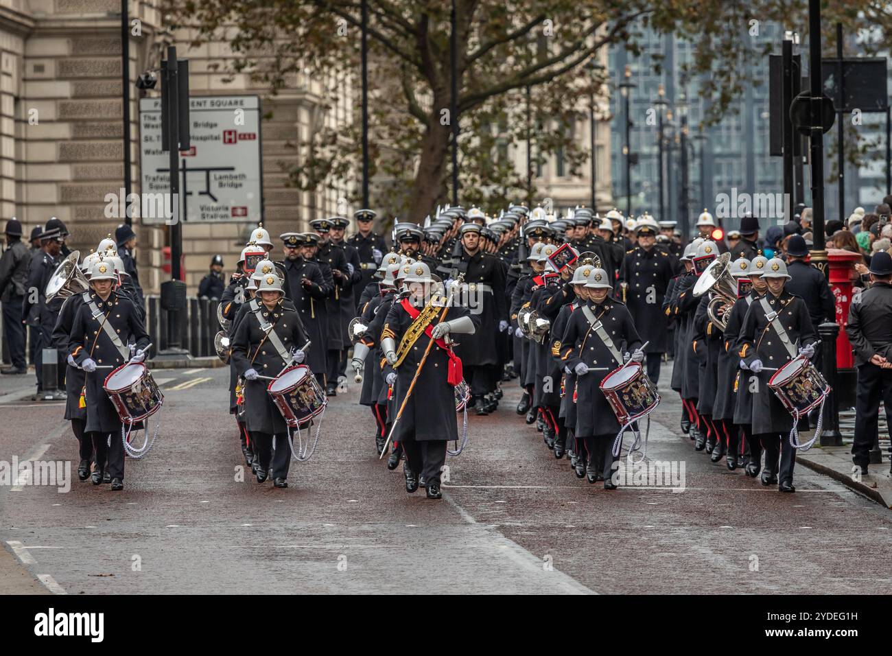 Band of His Majesty's Royal Marines, Birdcage Walk, Londra, Regno Unito Foto Stock