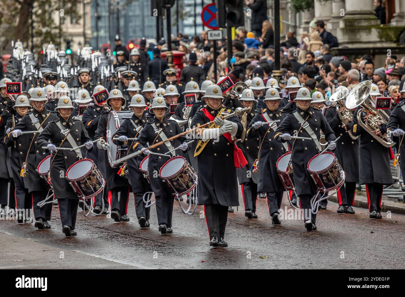 Band of His Majesty's Royal Marines, Birdcage Walk, Londra, Regno Unito Foto Stock