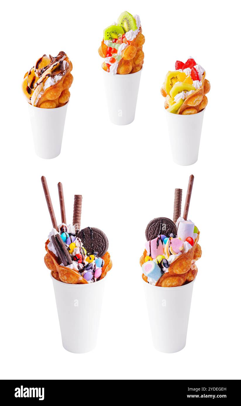 Hong kong o cialde con bolle d'aria isolate su bianco Foto Stock