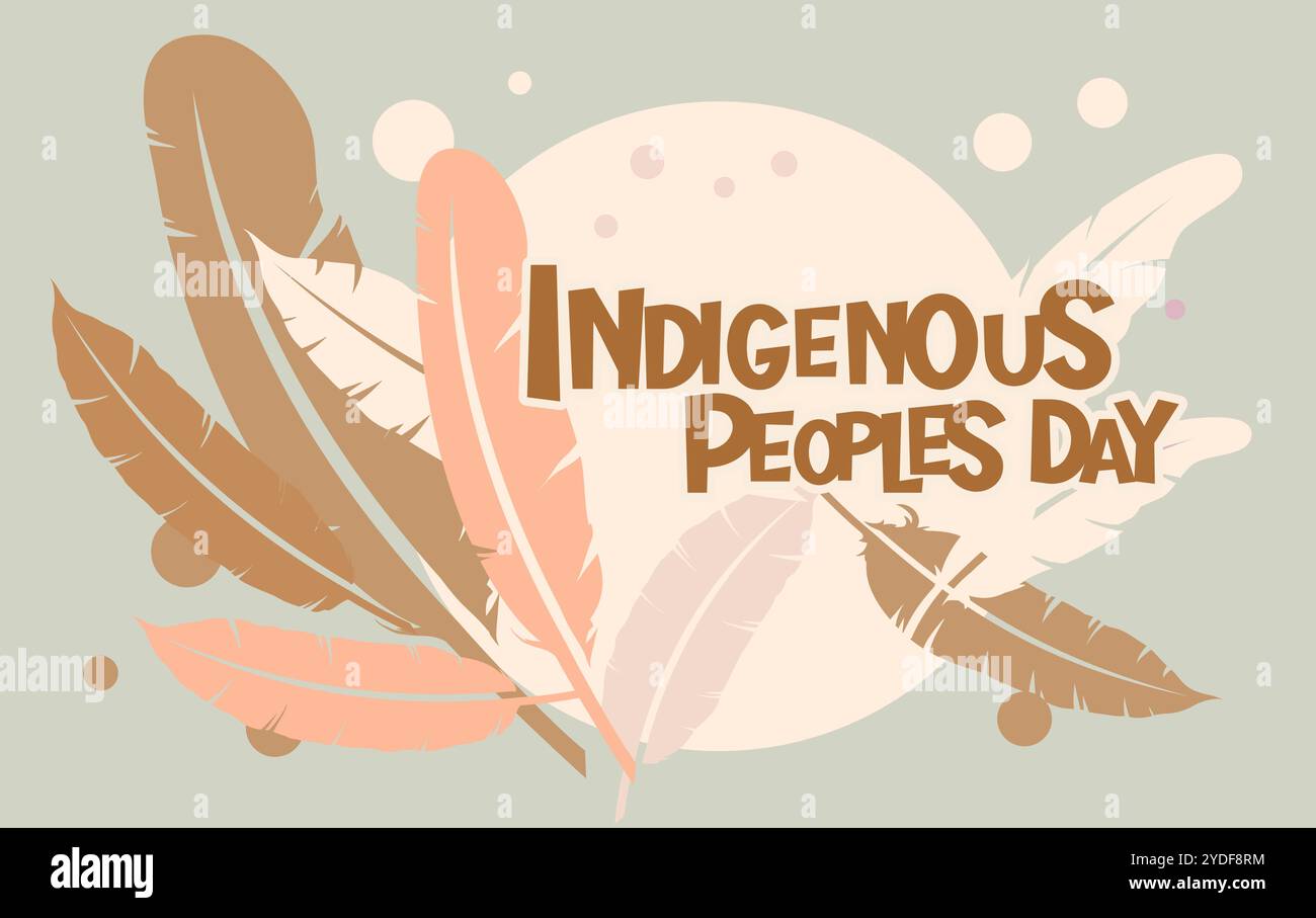 Giornata dei popoli indigeni - striscione, tessera Illustrazione Vettoriale