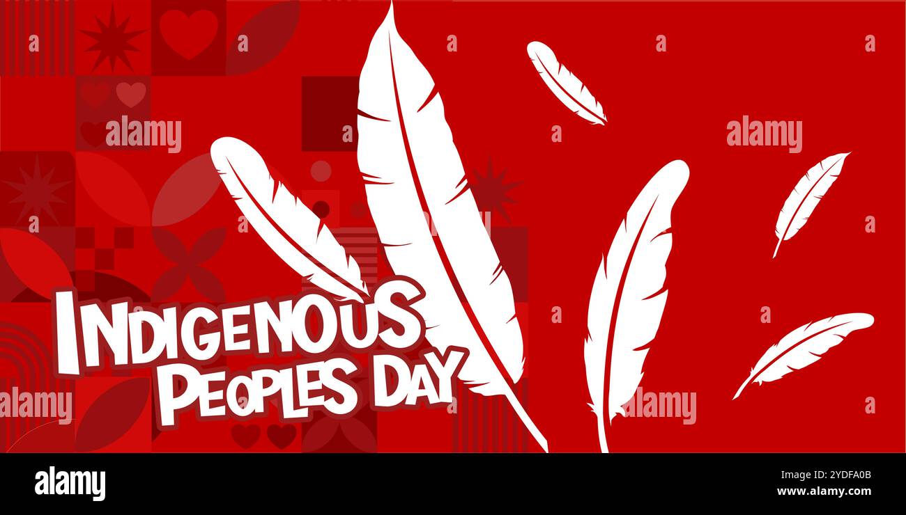 Giornata dei popoli indigeni - striscione, tessera Illustrazione Vettoriale