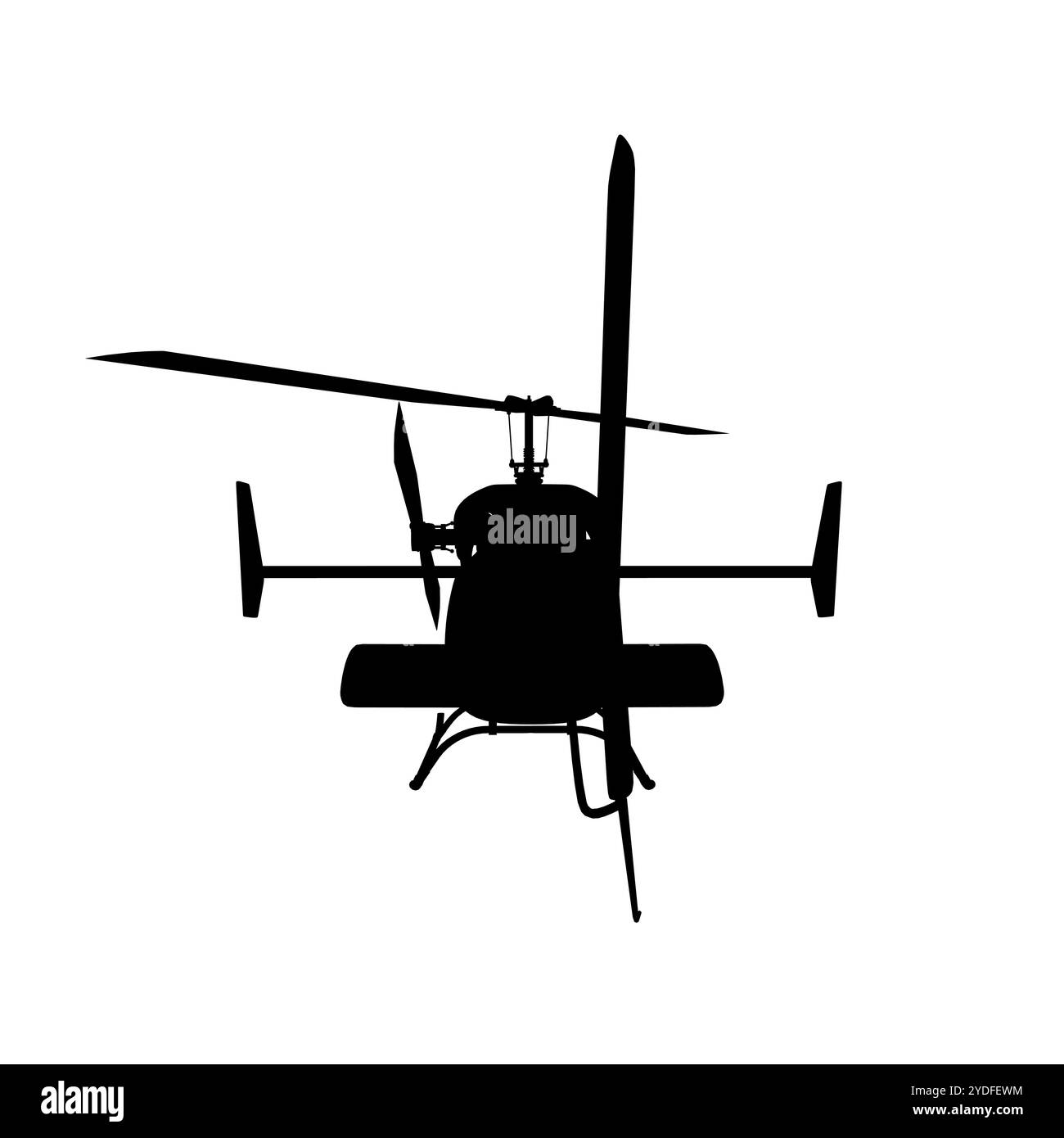 Silhouette nera per elicotteri. Illustrazione vettoriale dell'icona di rame isolata su sfondo bianco Illustrazione Vettoriale