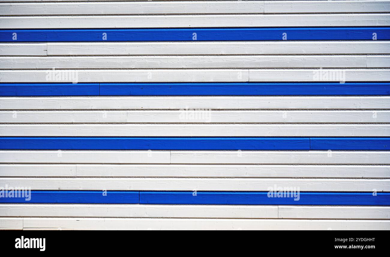 Parete in legno bianco e blu Foto Stock