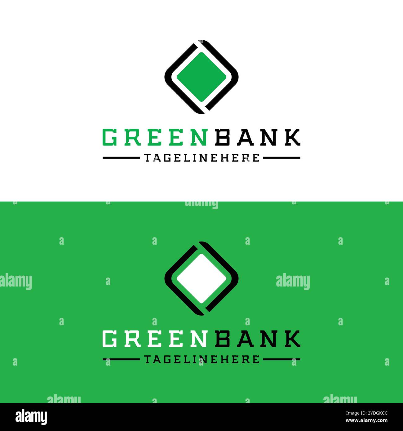 Logo minimal Green Bank Illustrazione Vettoriale