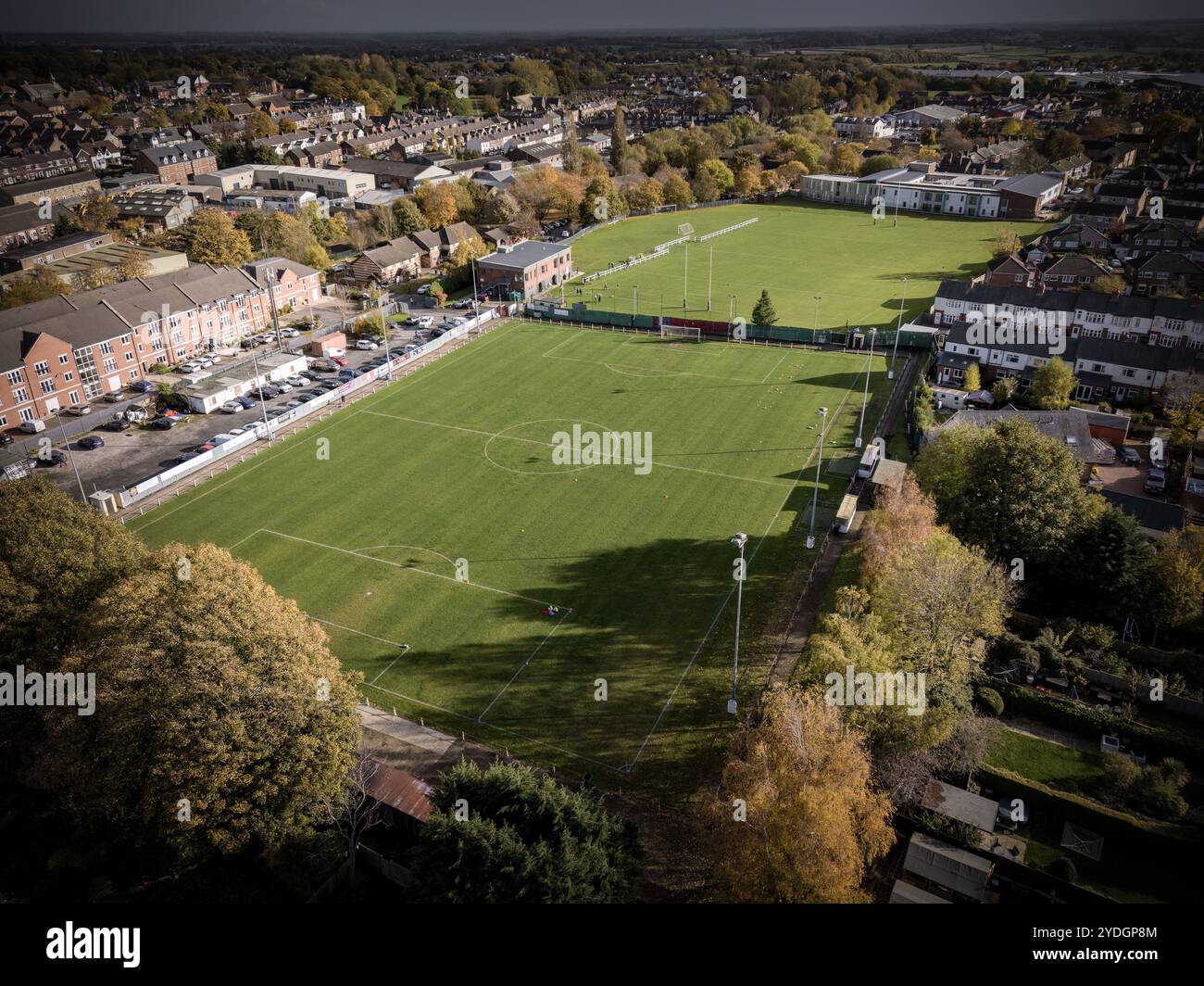 Harrogate Railway Athletic, Harrogate, North Yorkshire, Regno Unito. Veduta della Harrogate Railway's Ground - Station View. Mark P Doherty/Catted Light Photography Foto Stock