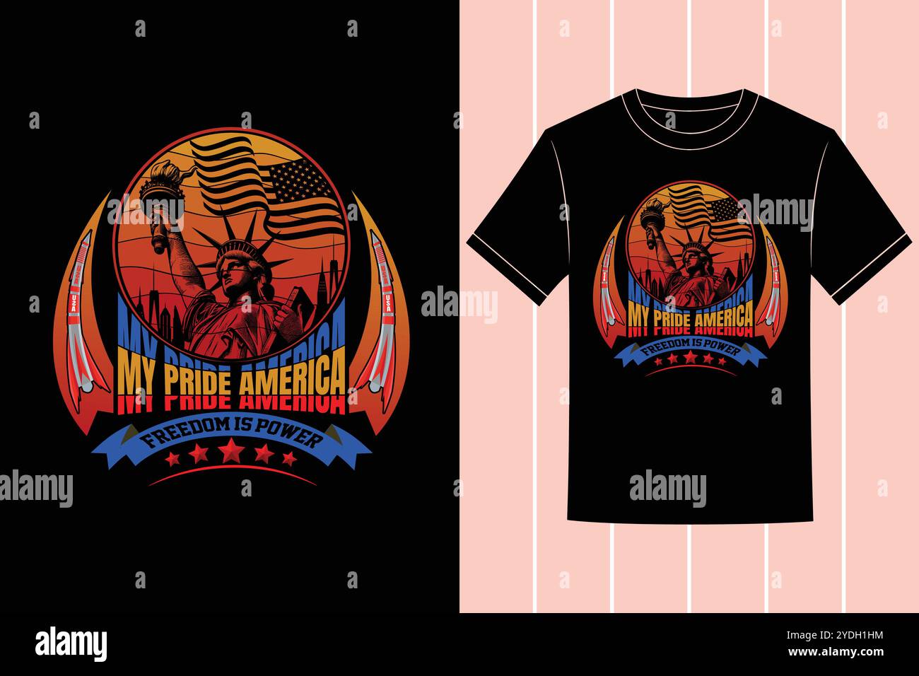 Design della T-shirt dello stato americano e Vector d'ispirazione americana Illustrazione Vettoriale