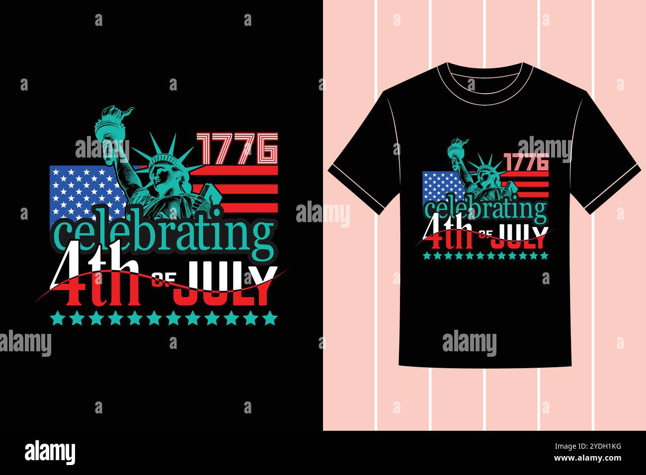 4 luglio: T-shirt per il giorno dell'indipendenza Design Inspirational Vector Graphic Illustrazione Vettoriale