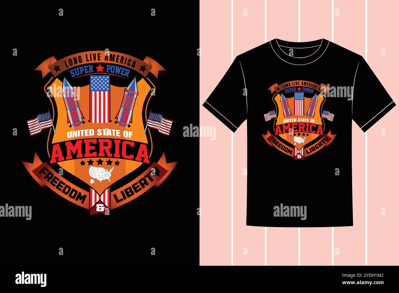 Design della T-shirt dello stato americano e Vector d'ispirazione americana Illustrazione Vettoriale