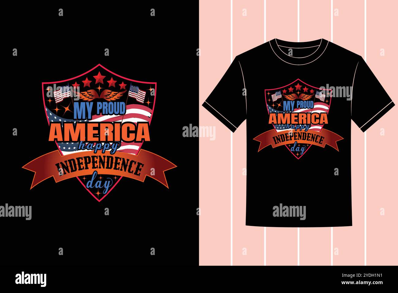 Design della T-shirt dello stato americano e Vector d'ispirazione americana Illustrazione Vettoriale