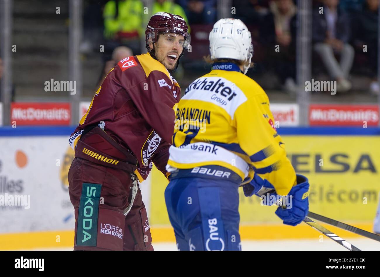 Ginevra, Svizzera. 26 ottobre 2024. Ginevra, Svizzera, ottobre 26 2024 : Marco Miranda (85 GSHC) durante la partita della National League tra GSHC e Davos al Les Vernets di Ginevra, Svizzera (Giuseppe Velletri/SPP) crediti: SPP Sport Press Photo. /Alamy Live News Foto Stock