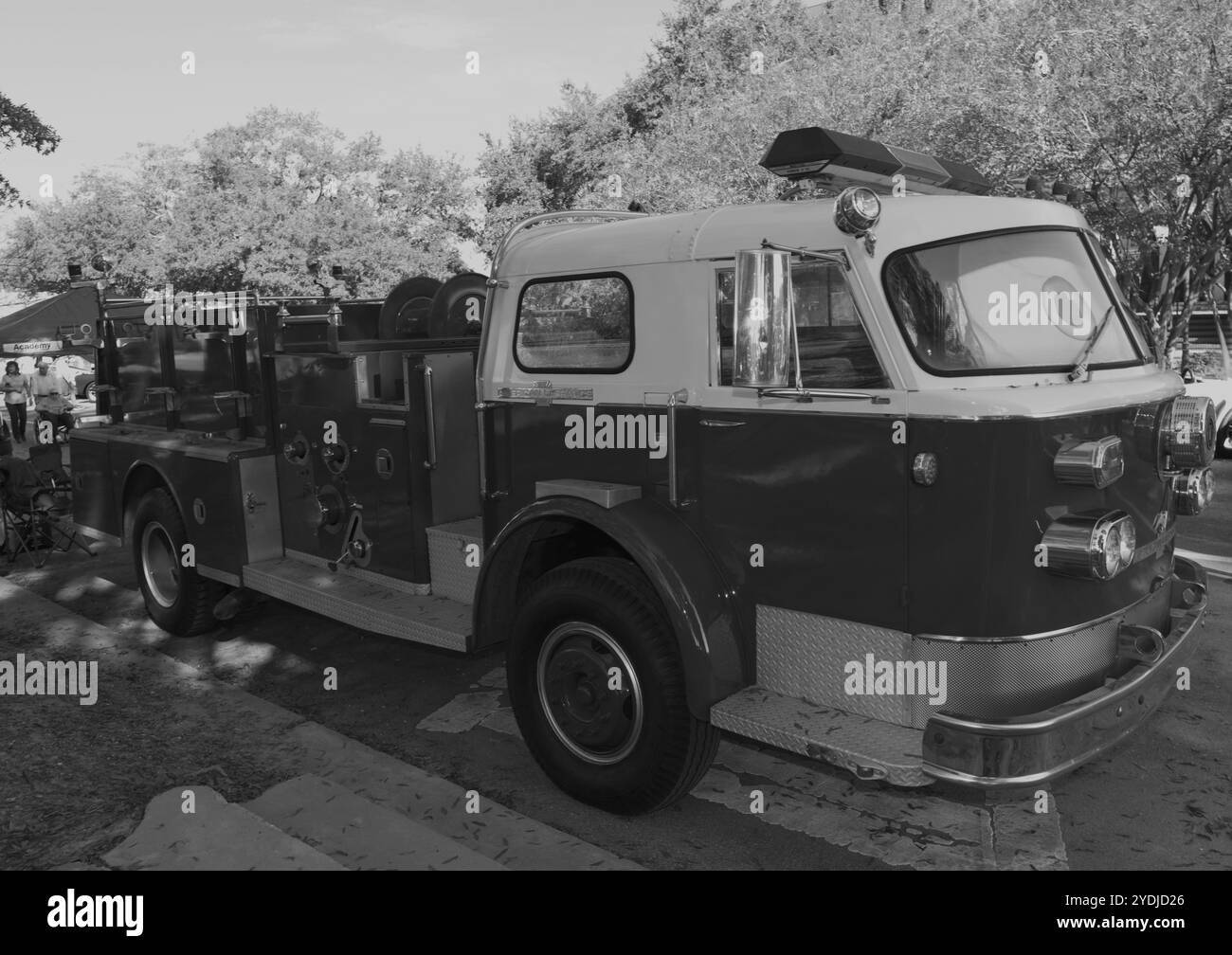 Un antico motore antincendio americano LaFrance. Foto Stock