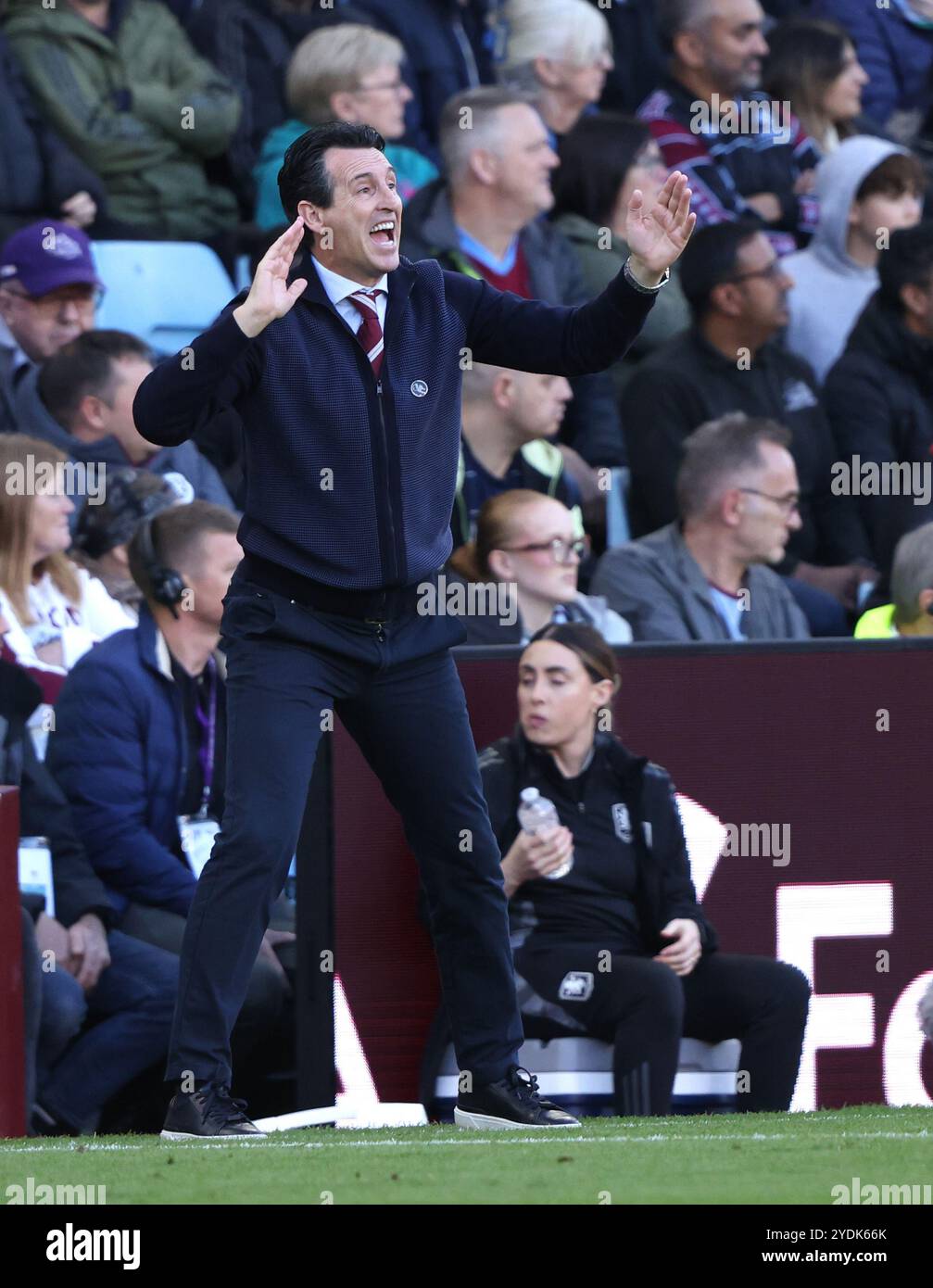 Birmingham, Regno Unito. 26 ottobre 2024. Unai Emery (allenatore dell'Aston Villa) al match Aston Villa contro AFC Bournemouth EPL, a Villa Park, Birmingham, Regno Unito il 26 ottobre 2024. Crediti: Paul Marriott/Alamy Live News Foto Stock