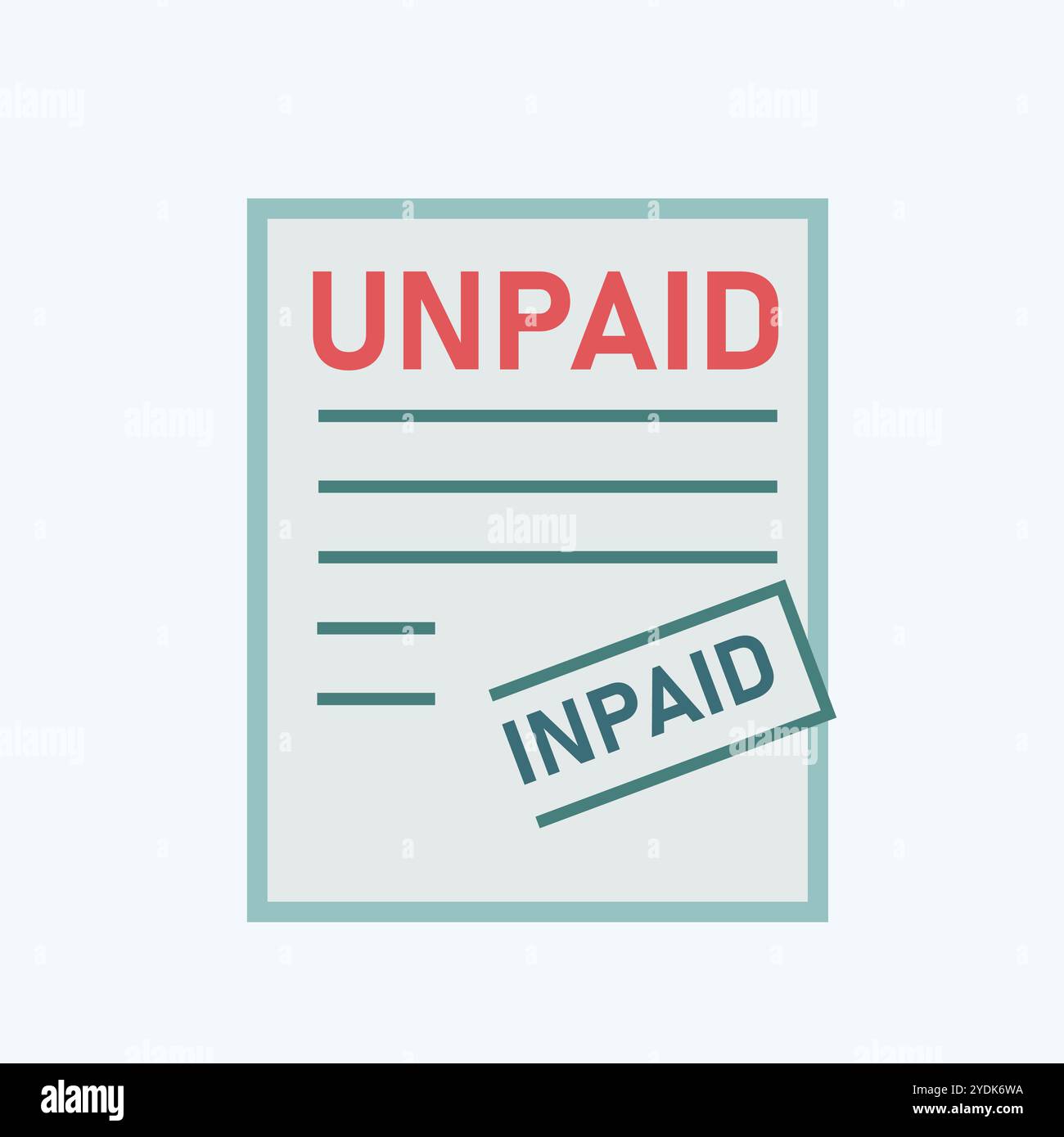 Immagine grafica vettoriale icona fattura non pagata. Illustrazione Vettoriale