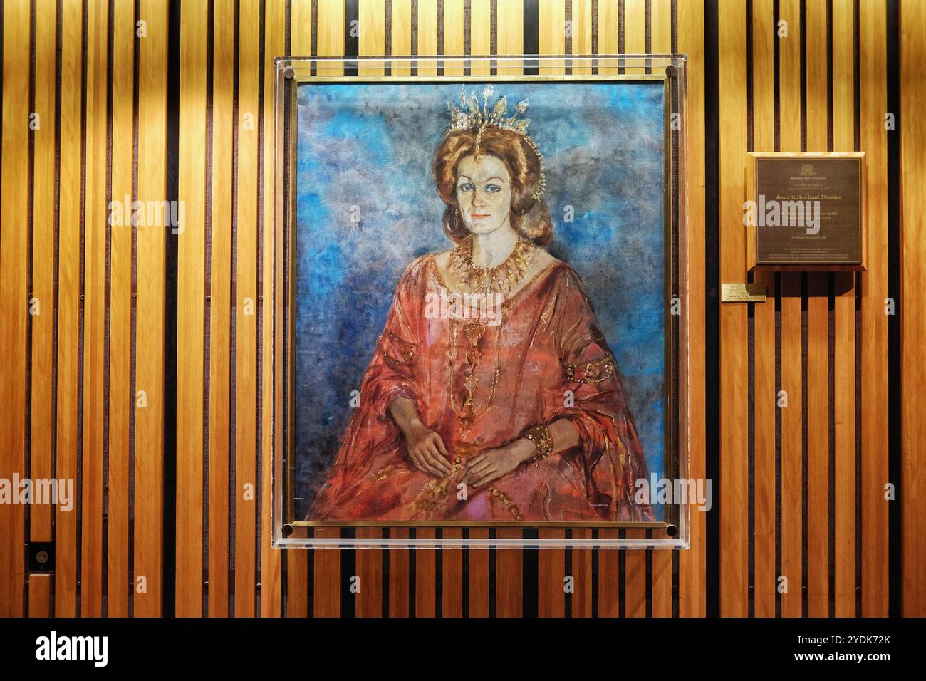 Ritratto di Dame Joan Sutherland di Judy Cassab nell'atrio della Sydney Opera House, Joan Sutherland Theatre Foto Stock
