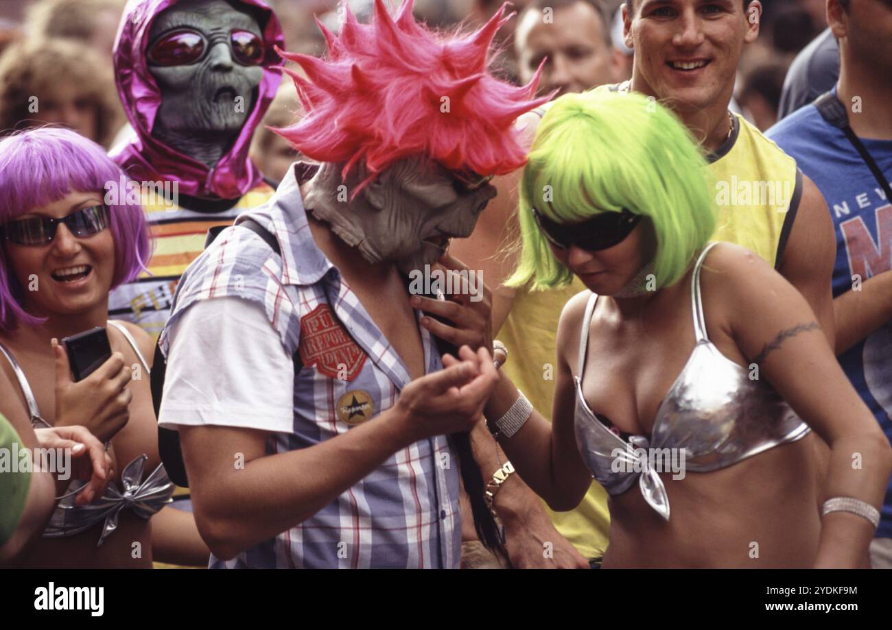 15 luglio 2006, Berlino, Germania, Europa, partecipante all'ultima Berlin Love Parade 2006 nel quartiere Tiergarten, Europa Foto Stock