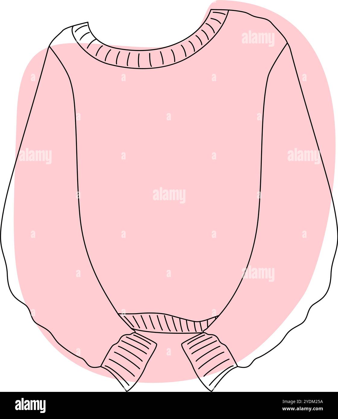 Outfit stilizzato con manica lunga e spot astratto in verde tenue. Brutto giorno del maglione. Sfondo promozionale Web per illustrazione vettoriale isolata, cartoline, poster, banner, etichette, cartellino prezzi o opuscoli Illustrazione Vettoriale