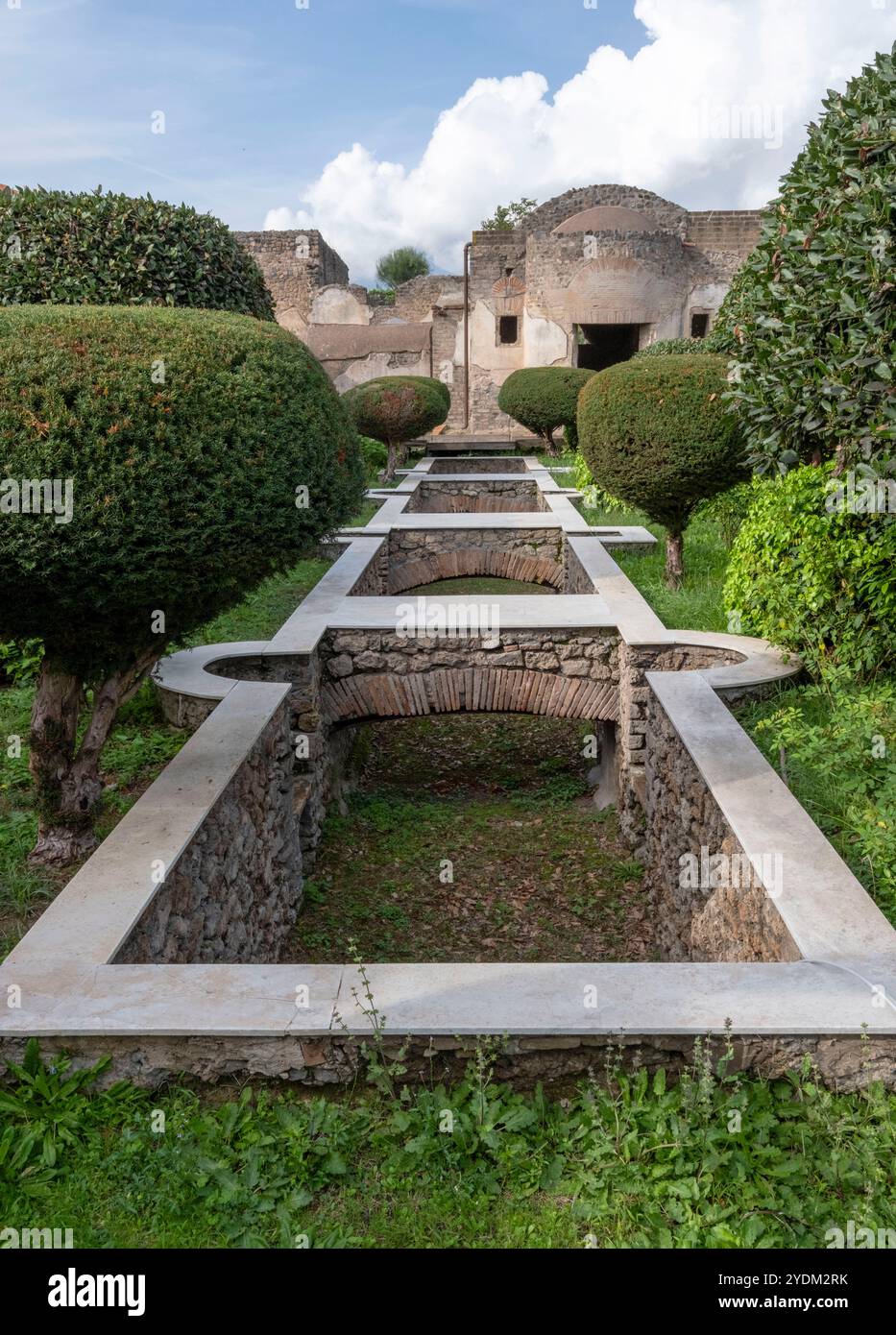 La Casa di Giulia felice una grande proprietà romana sulla via dell'abbondanza, Parco Archeologico di Pompei, Campania, Italia. Foto Stock