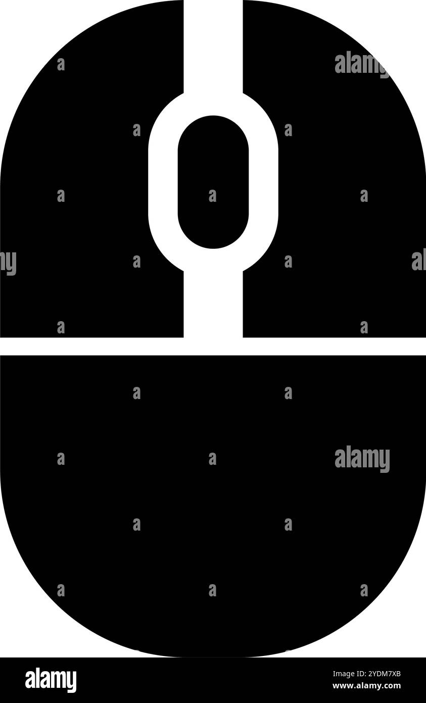 Icona silhouette del mouse del computer. Vettore modificabile. Illustrazione Vettoriale