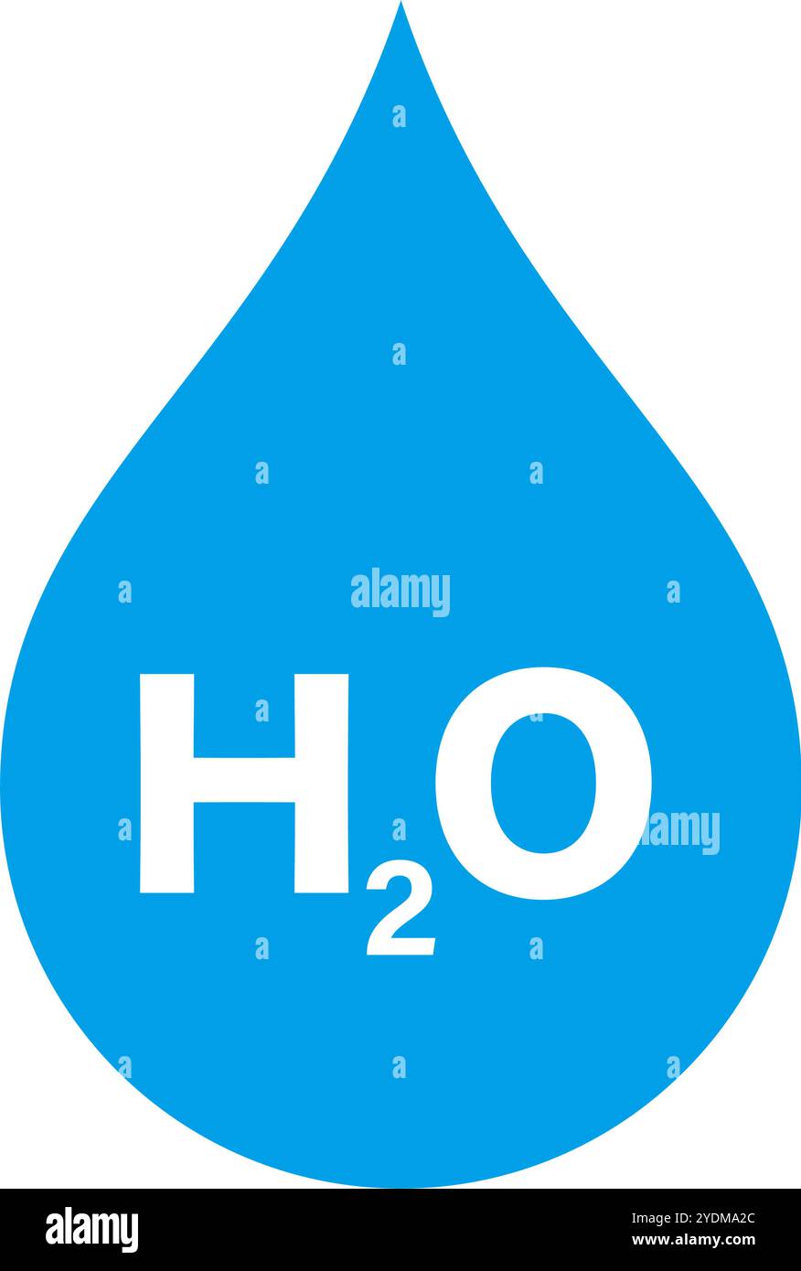Icona H2O. Icona dell'acqua. Vettore modificabile. Illustrazione Vettoriale