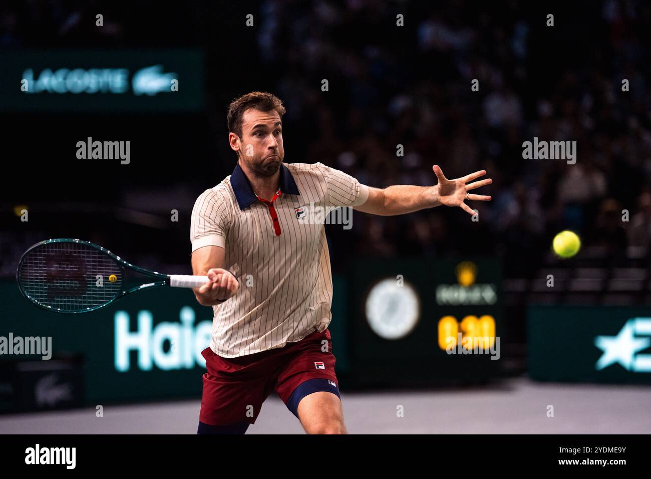 Quentin HALYS (fra) durante le qualifiche del Rolex Paris Masters 2024, il torneo di tennis ATP Masters 1000 il 27 ottobre 2024 all'Accor Arena di Parigi, in Francia Foto Stock