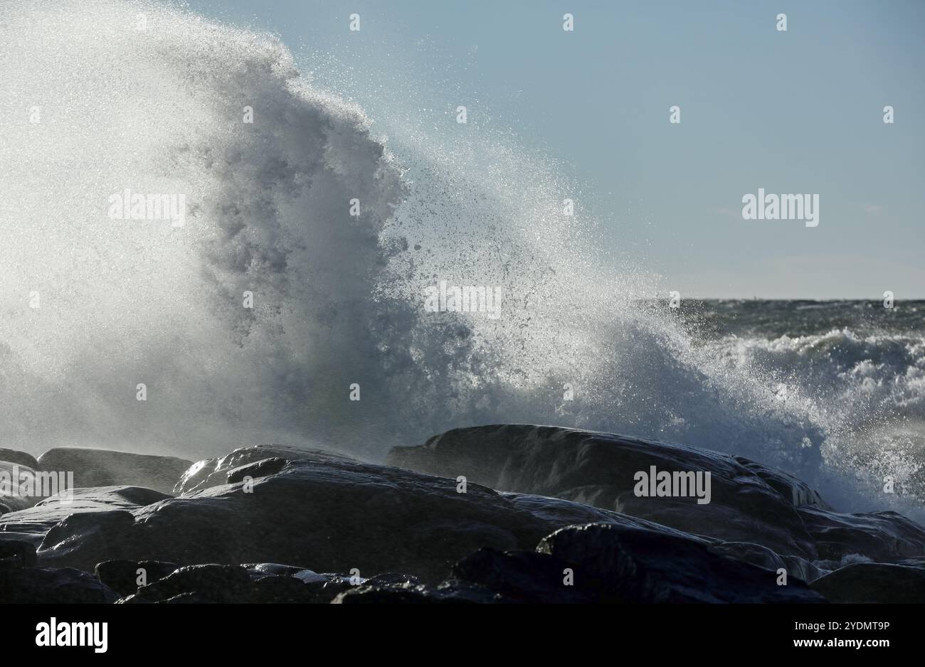 La tempesta sta sorgendo sulla riva del Golfo di Botnia Foto Stock