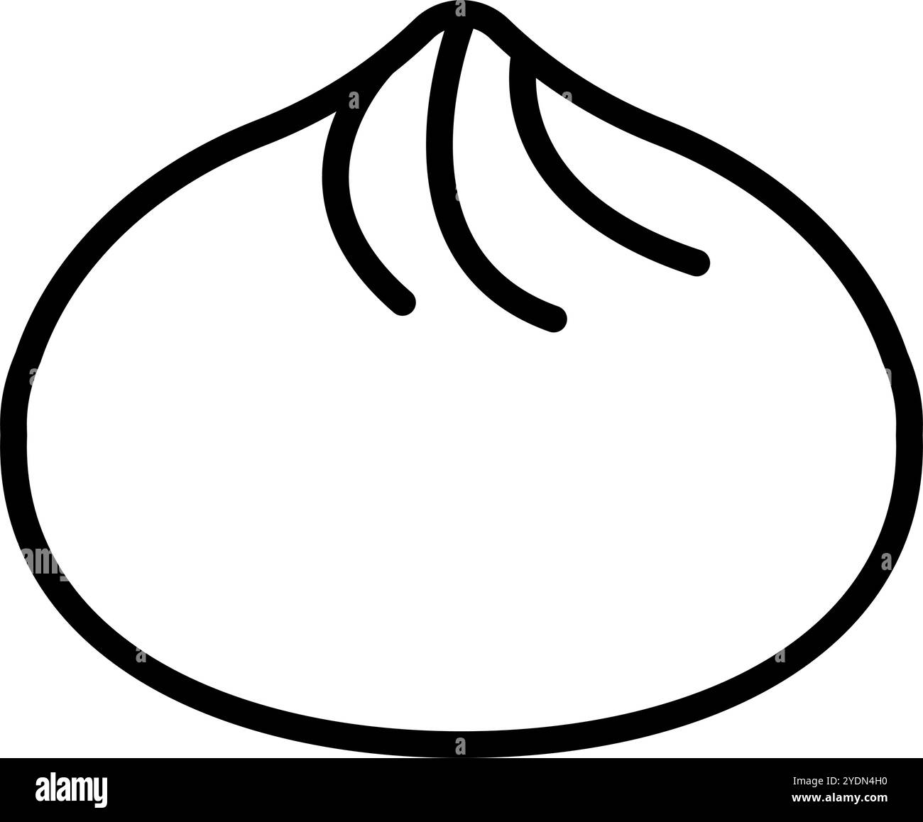 Icona del panino a base di carne al vapore. Icona del panino cinese. Icona Bao. Vettore modificabile. Illustrazione Vettoriale