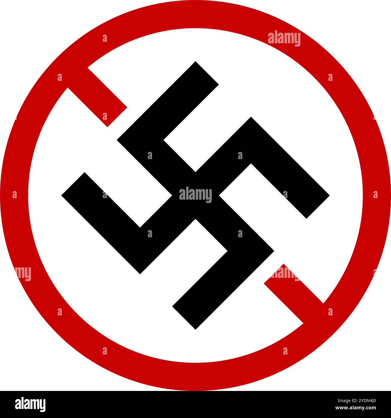 Icona No Nazism (nessun nazismo). 卐 e simbolo di divieto. Vettore modificabile. Illustrazione Vettoriale