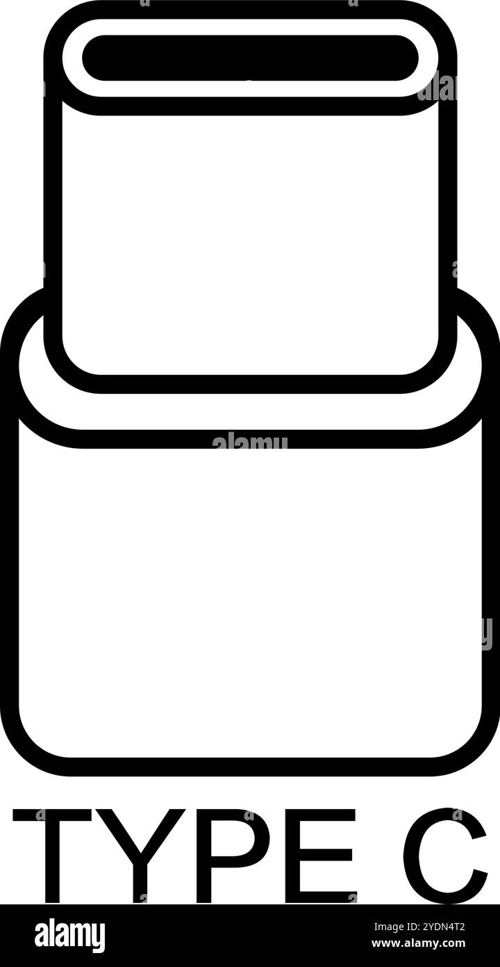 Icona USB di tipo C. Vettore modificabile. Illustrazione Vettoriale