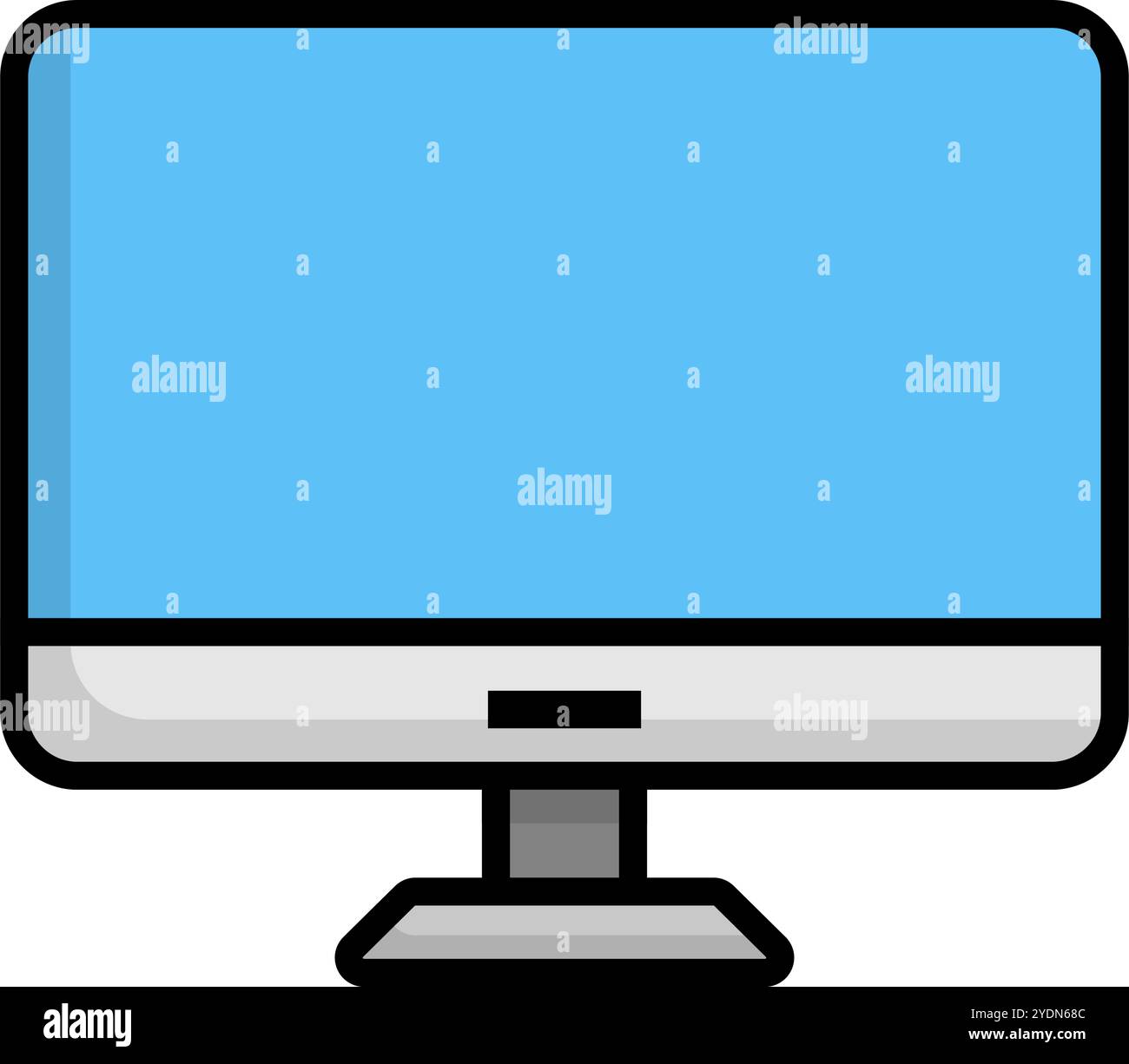 Icona del PC desktop. Monitoraggio. Vettore modificabile. Illustrazione Vettoriale