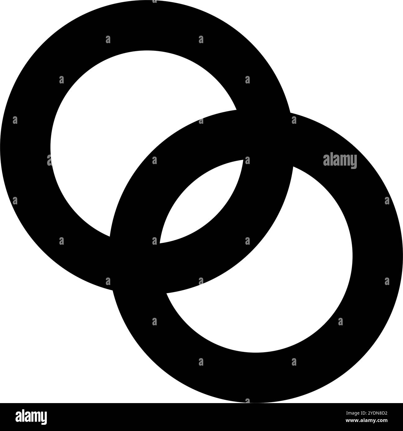 Icona di silhouette dei cerchi intersecanti. Vettore modificabile. Illustrazione Vettoriale