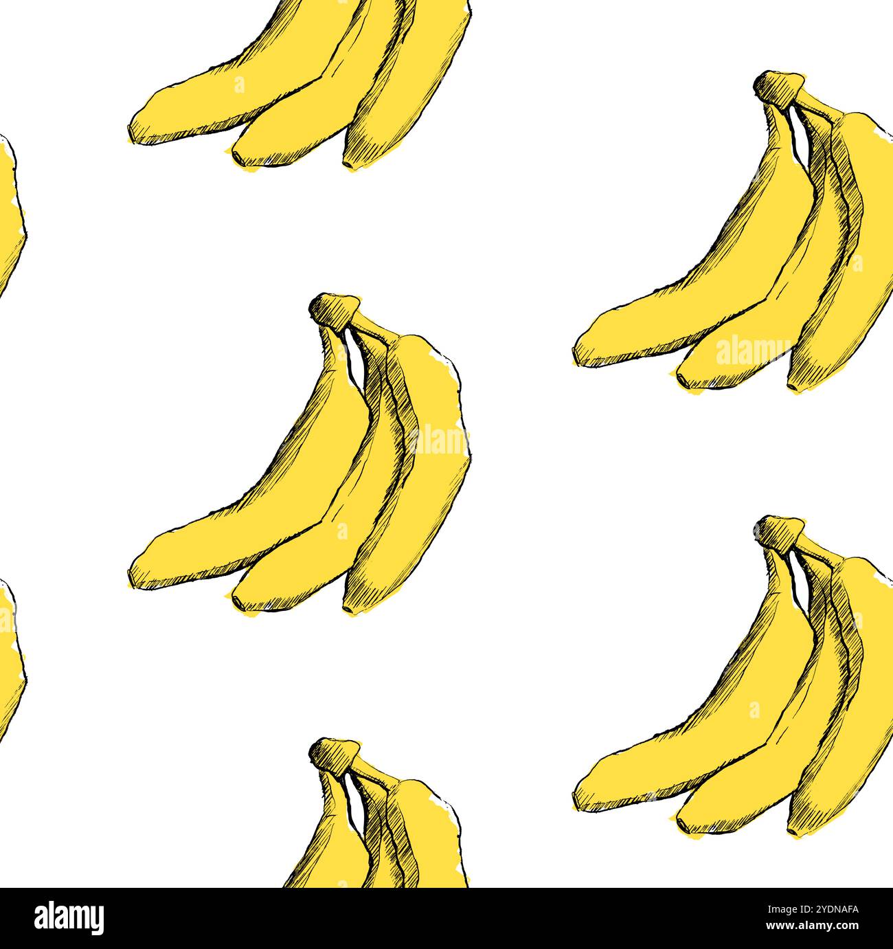 Motivo senza cuciture con banane tropicali. Illustrazione del vettore grafico. Illustrazione Vettoriale