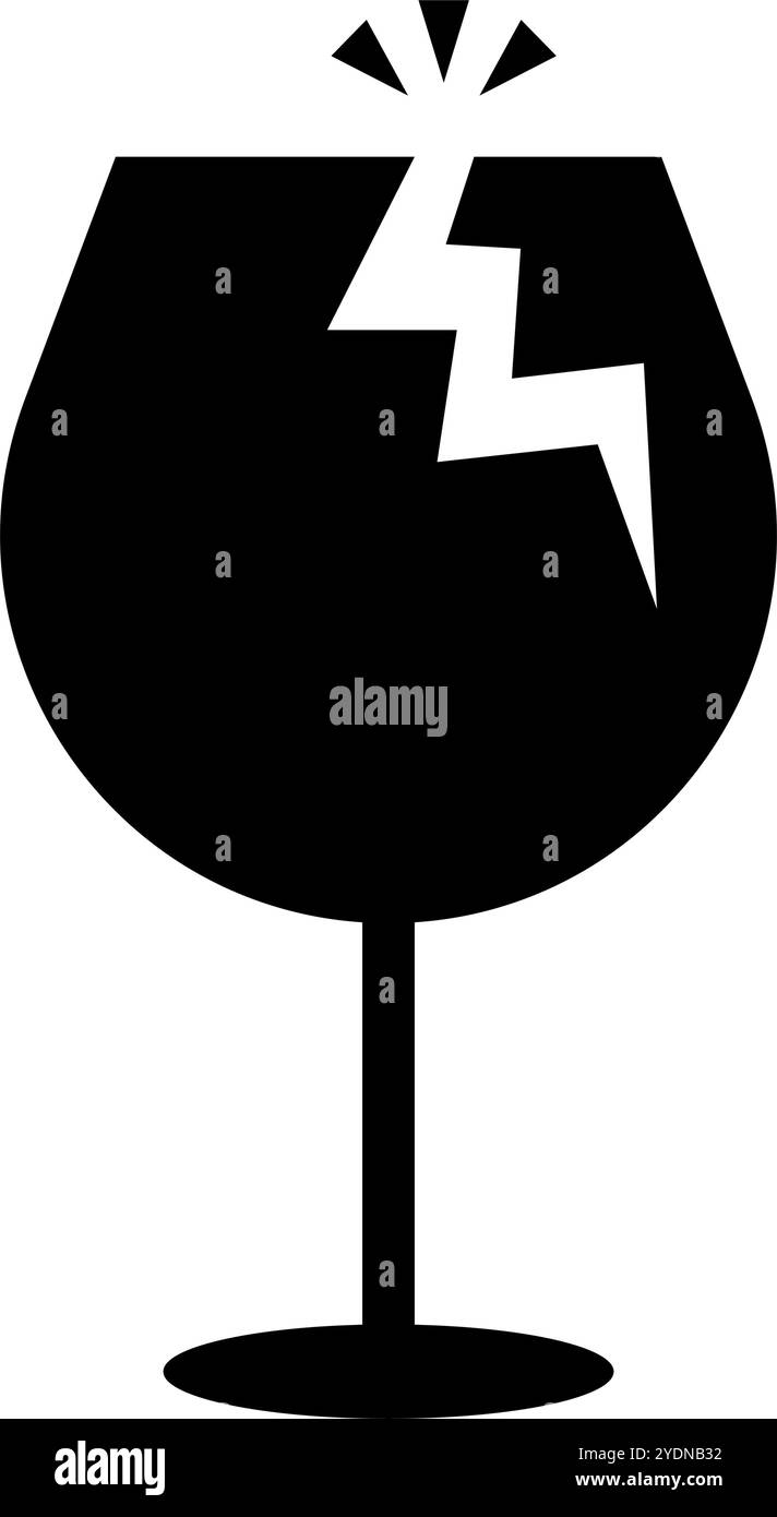 Fare scattare l'icona della silhouette di attenzione fragile. Vettore modificabile. Illustrazione Vettoriale