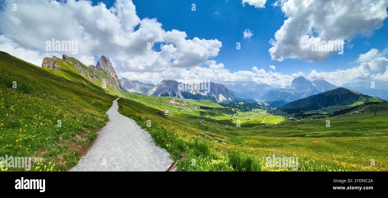 Vista da Seceda - Odle - Val Gardena - Ortisei - Italia Foto Stock