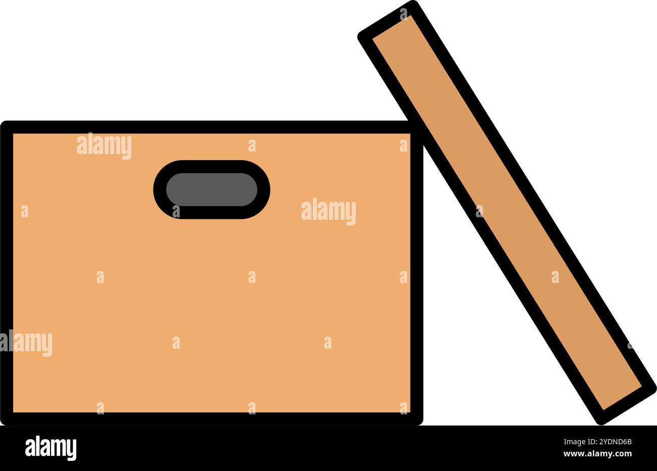 Icona scatola di cartone aperta. Vettore modificabile. Illustrazione Vettoriale